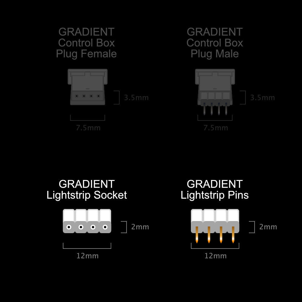 Gradient - Pen- en stopcontactstrips | 4-pins enkel
