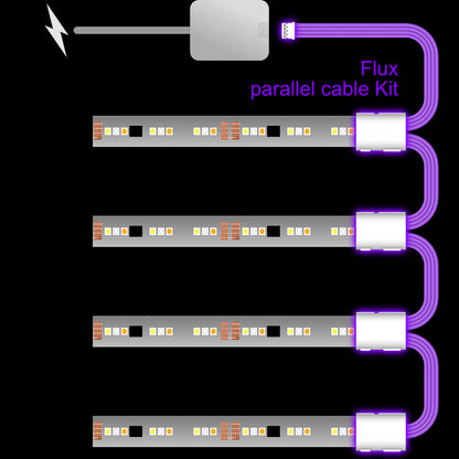 Flux - Parallel Cable | WHITE Multi Point Splitter 2,3,4+ way | in Feet