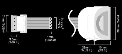 Flux - Parallel Cable | WHITE Multi Point Splitter 2,3,4+ way | in Meters